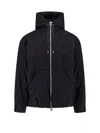 Sacai Mens Black Stripe Regular-fit Padded Wool Jacket In Black