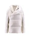 Sacai Padded Nylon Jacket With Wool Inserts In Grey