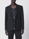 Sacai Black Single-breasted Jacket With Denim Insert In Black