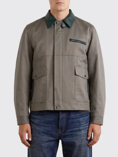 Sacai Leather-trimmed Cotton-twill Bomber Jacket In Gray
