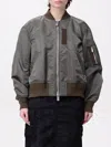 Sacai Zip-up Nylon Bomber Jacket In Beige