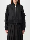 Sacai Mixed Media Bomber Jacket In Black