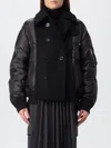 Sacai Wool Insert Bomber Jacket In Black