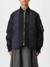 Sacai Nylon-sleeve Quilted Zip Up Jacket In Schwarz