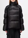 Sacai Womens Black Funnel-neck Contrast-panels Regular-fit Shell Coat In Schwarz