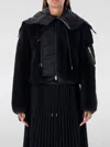 Sacai Teddy Cropped Bomber In Schwarz