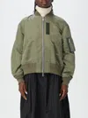 Sacai Zip-up Nylon Bomber Jacket In Kaki