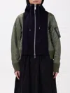 Sacai Nylon Twill X Sponge Sweat Hoodie In Navy
