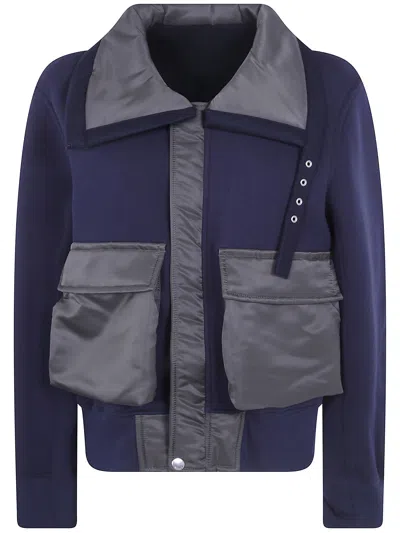 Sacai Jacket Sponge Sweat Blouson In Blue