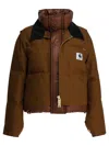 Sacai X Carhartt Wip Capsule Double-layer Jacket In Brown