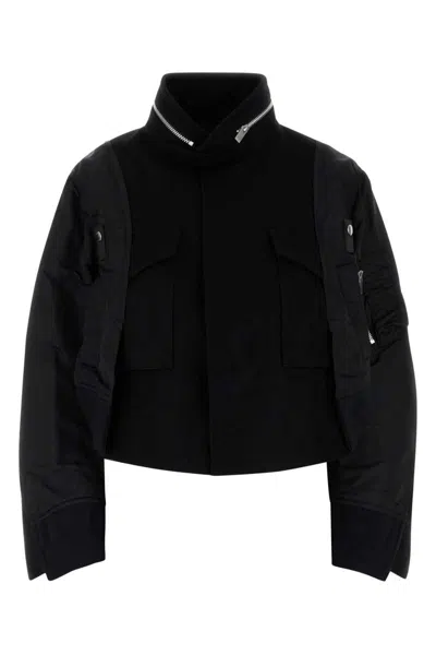Sacai Jackets And Vests In Black