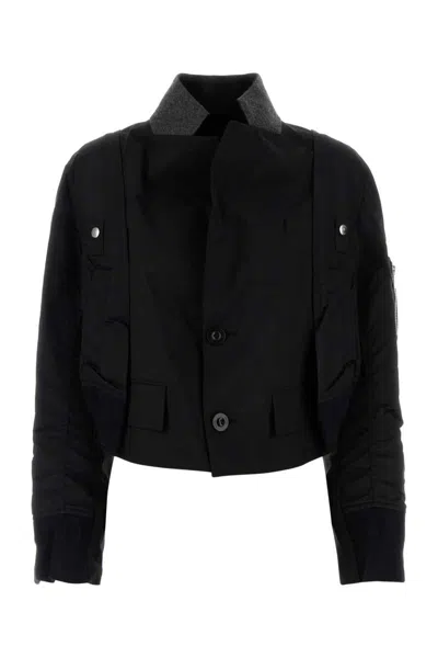 Sacai Women's Twill Jacket In Black