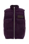 Sacai Purple Corduroy Down Jacket In Purple