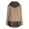 Sacai Hooded Quilted Front Pockets Jacket In Brown