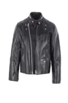 Sacai Snap-fastening Leather Jacket In Black