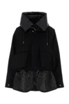 Sacai Wool Melton Blouson In Black