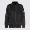 Sacai Ribbed High Collar Jacket With Side Pockets In Black