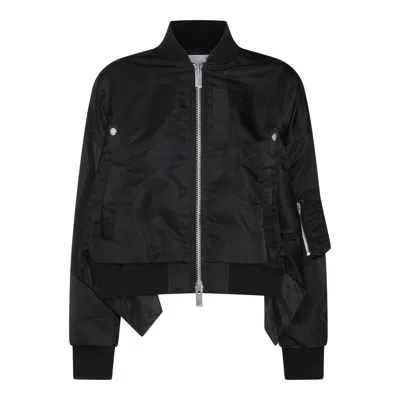 Sacai Zip Pocket Bomber Jacket In Black