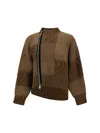 Sacai Patchwork Blouse In Brown