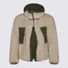 Sacai Ecru/khaki Green Two-tone Jacket In Multi