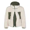 Sacai Two Tone Hooded Jacket Pockets In Neutral