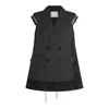 Sacai Tailored Vest With Button Detailing And Flap Pockets In Black