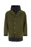 Sacai Olive Regular Fit Reversible Jacket In Green