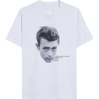 Sacai James Dean Cotton Graphic T-shirt In White