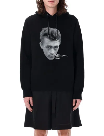 Sacai James Dean Hoodie In Black