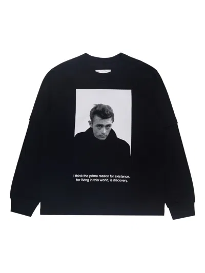 Sacai James Dean Long-sleeve T-shirt In Black