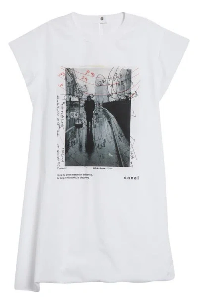 Sacai James Dean Poplin Top In Off White