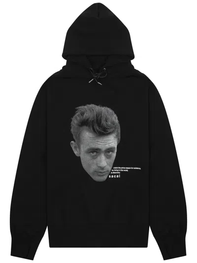Sacai "james Dean" Sweatshirt In Black