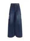 Sacai Denim Pants With Liner Back In Blue