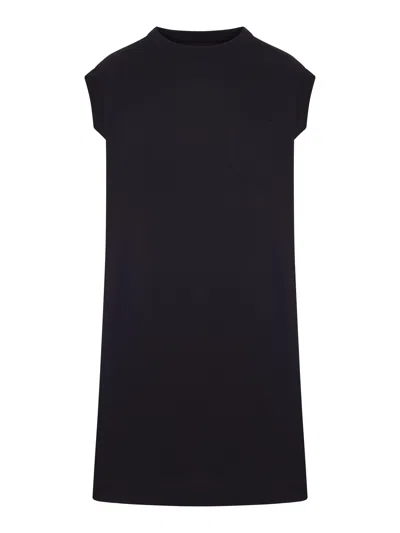 Sacai Jersey Mini Dress With Satin Inserts In Black