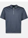 Sacai Short-sleeved Polo Shirt In Blue