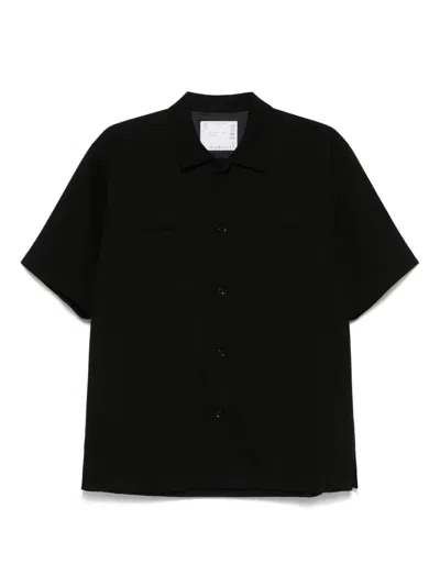 Sacai Jersey Shirt In Black