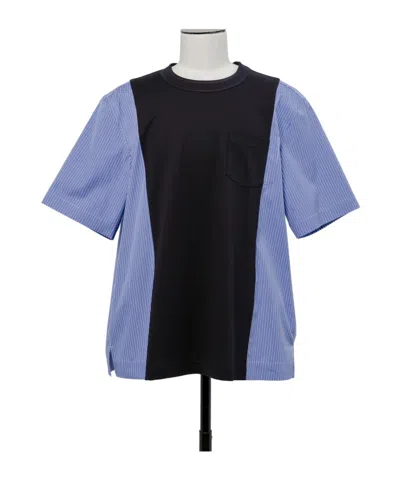 Sacai Jersey T-shirt In Black