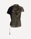 Sacai Jersey T-shirt With Contrast Inserts In Green