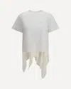 Sacai Jersey T-shirt With Polyester Detail In White