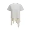 Sacai Jersey T-shirt With Polyester Detail In White