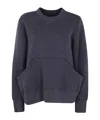 Sacai Kangoroo-pocket Cotton Sweatshirt In Blue