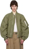 Sacai Khaki 3 Layer Bonding Bomber Jacket In 501 Khaki