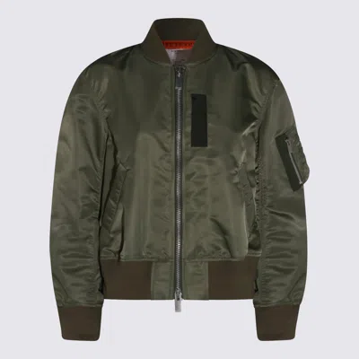 Sacai Khaki Casual Jacket In Green