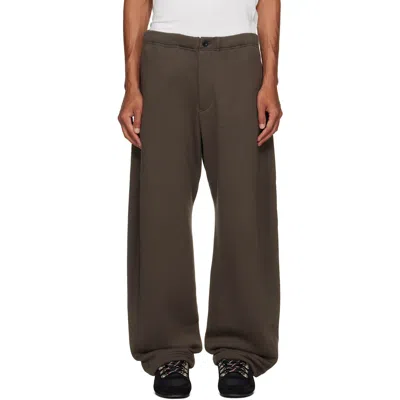 Sacai Khaki Cotton Jersey Sweatpants In Brown