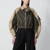 Sacai Oversized Cotton-canvas And Shell Bomber Jacket In Green