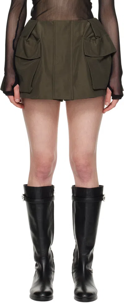 Sacai Khaki Grosgrain Skort In 501 Khaki