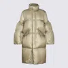 Sacai Long Down Jacket With Sculpted Sleeves In L/khaki