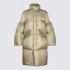 Sacai Long Down Jacket With Sculpted Sleeves In L/khaki