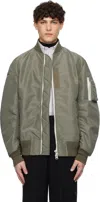 Sacai Khaki Nylon Twill Bomber Jacket In 501 Khaki