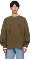 Sacai Khaki Sponge Sweat Sweatshirt In Multi